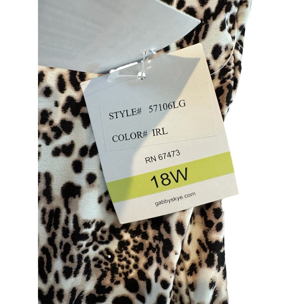 NWT Gabby Skye 18W Leopard Print Fit & Flare Dress $98 Retail - Picture 4 of 8